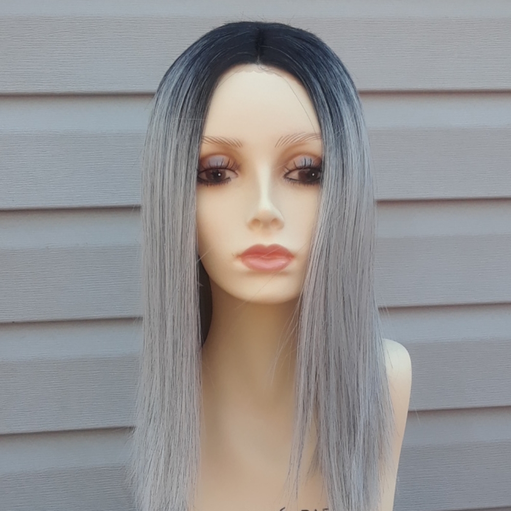 Lace front, partial Monofilament-Wig-SILVER-MIST - Picture 5 of 12